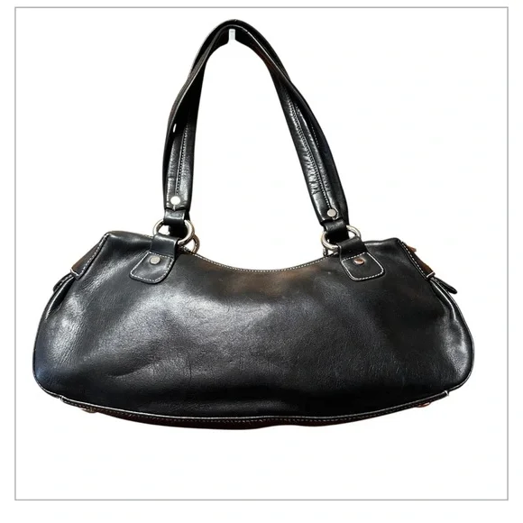 EUC Perlina Black Leather Shoulder Bag - Picture 2 of 7